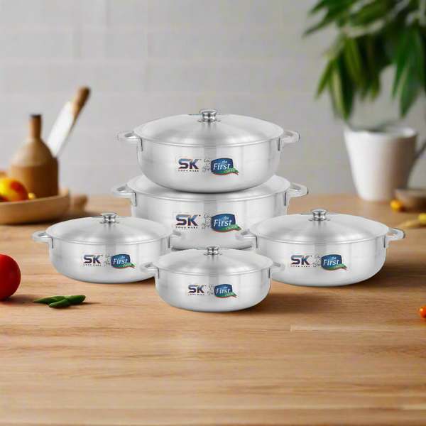 10 Pieces Export Quality Aluminum Metal Finish Cooking Pot / Caldero Pot Set - Skcookware