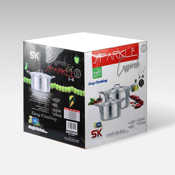 10 Pieces Heavy Gauged Metal Finish Sparkle Casserole Set 2/6 - Skcookware