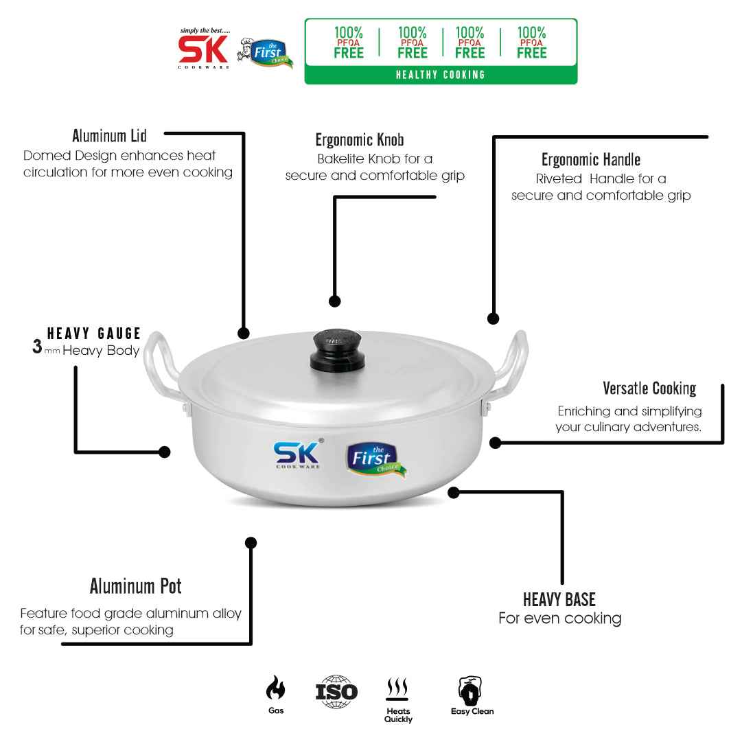 Heaviest Gauged Anodized Flat Wok - Skcookware