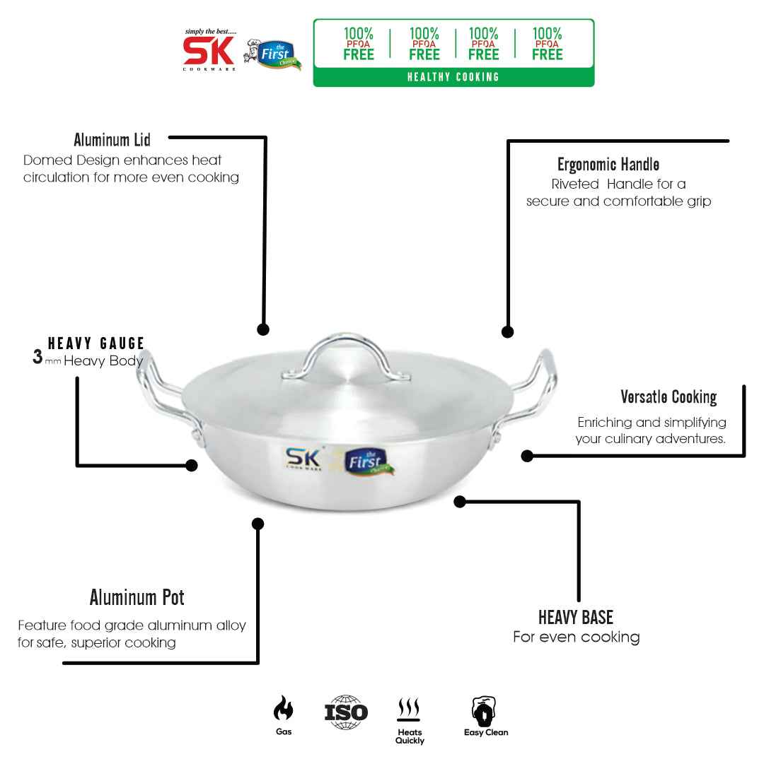 10 Pieces Heavy Gauged Metal Finish Aluminum Wok Gift Set - Skcookware