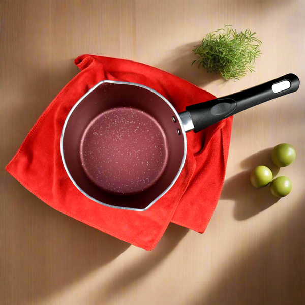 Marble Coated Milk Pan - Maroon - Skcookware