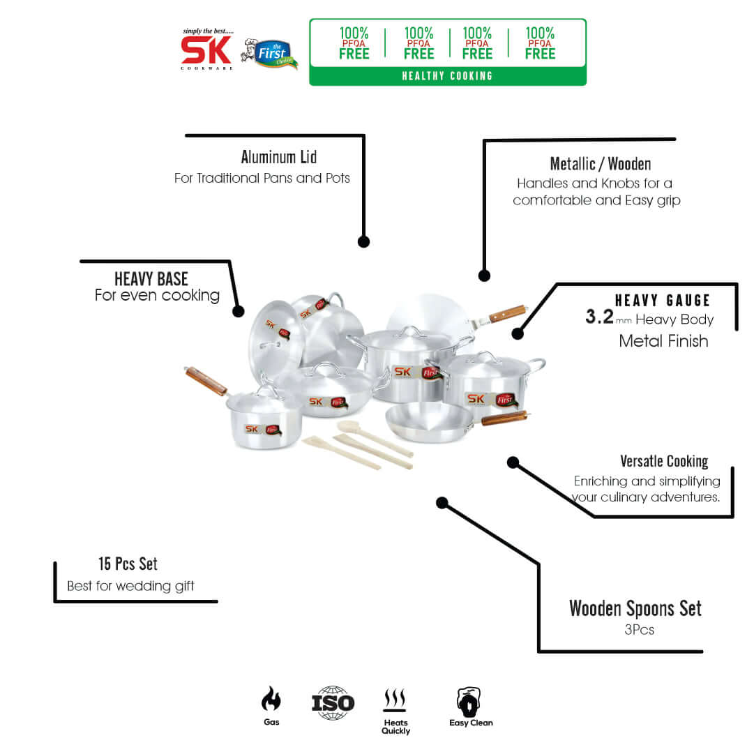 15 Pieces Aluminum Plum Gift Pack Set - Skcookware