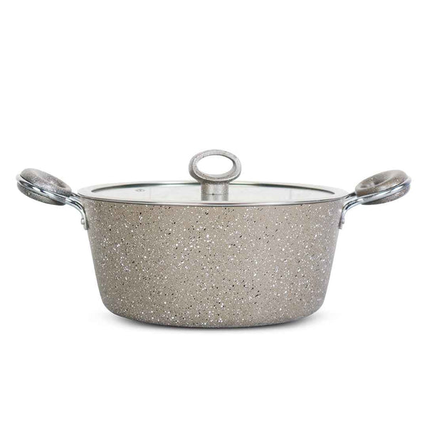 16 Pieces Marble Coated Gift Pack Signature Cookware Set - Beige - Skcookware