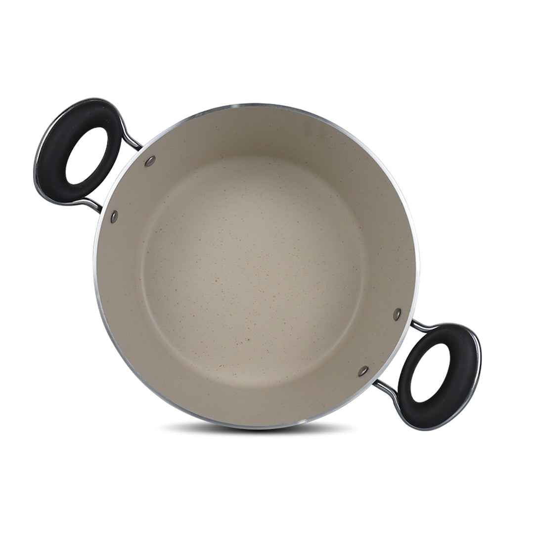 16 Pieces Non Stick Marble Coated Gift Signature Cookware Set - B&W - Skcookware