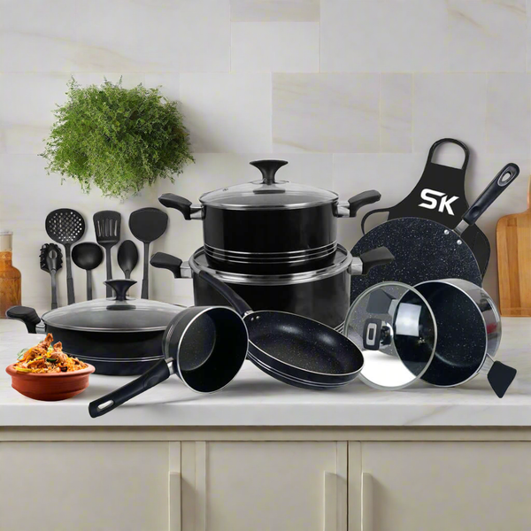 16 Pieces Non-Stick Marble Coat Elite Gift Pack Set - Skcookware