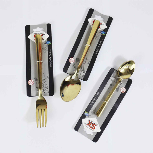 18 Pieces Set of Golden Stainless Steel Spoons - 14 Gauged - Skcookware
