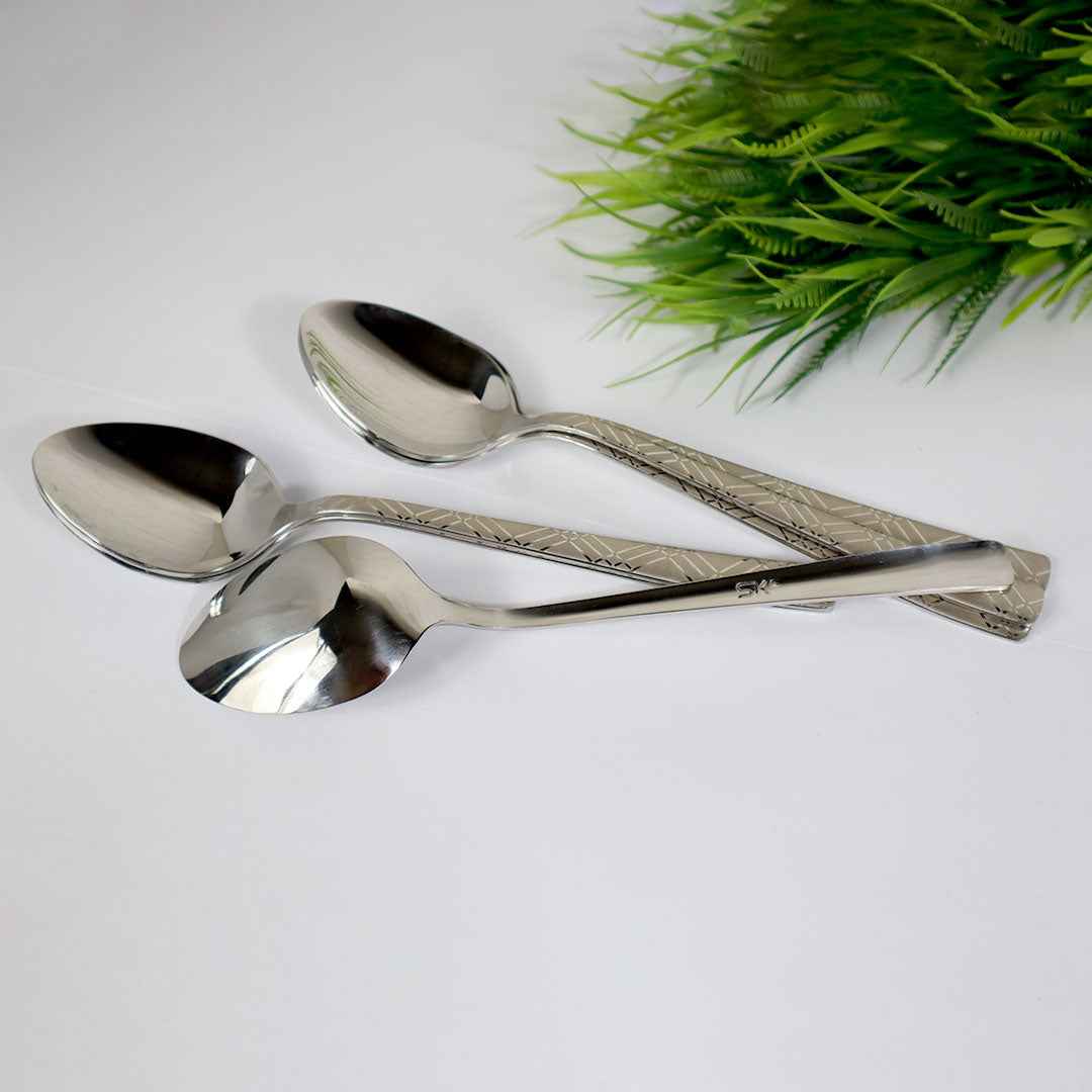 6 Pieces Stainless Steel Table Spoons Set - Designed - Skcookware