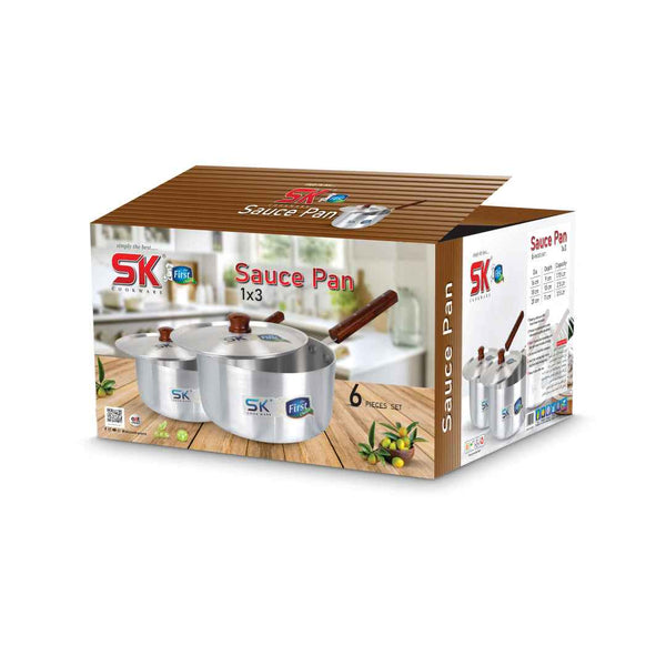 Aluminum Straight Sauce Pan Set with Lids - Skcookware