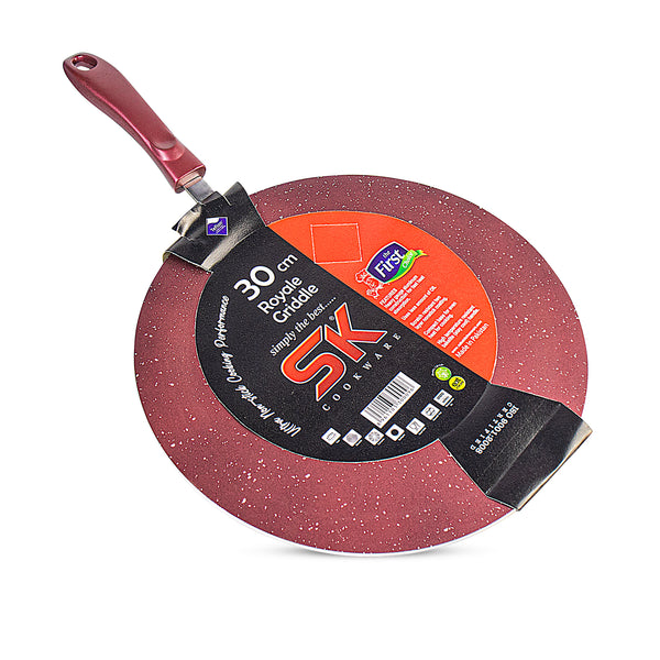 Marble Coated Tawa/Griddle - Maroon - Skcookware