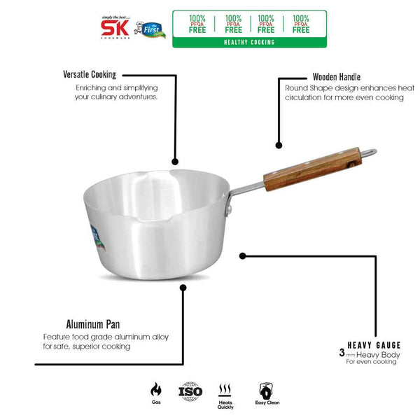 Metal Finish Double Spout Aluminum Milk Pan - Skcookware