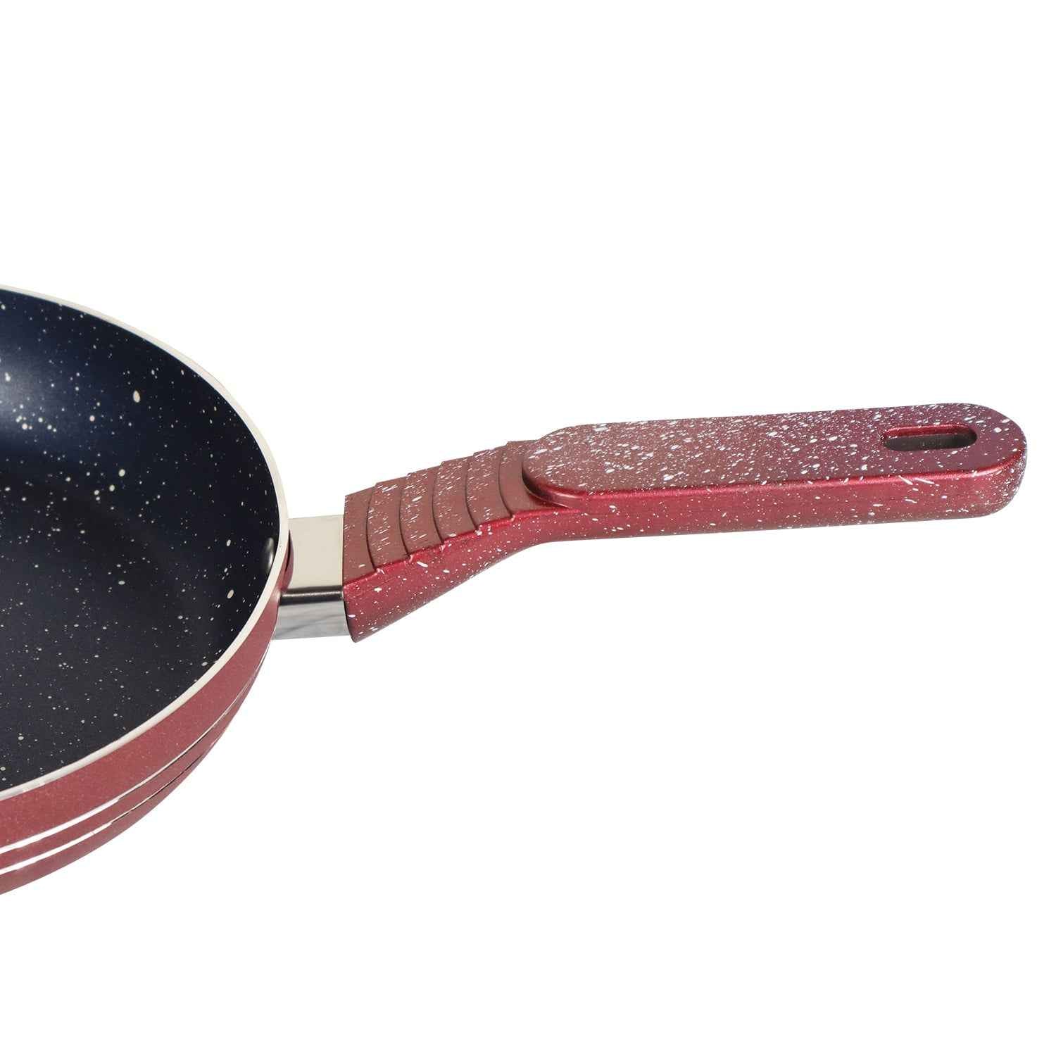 24cm Non Stick Marble Coated Royal Frypan - Maroon - Skcookware