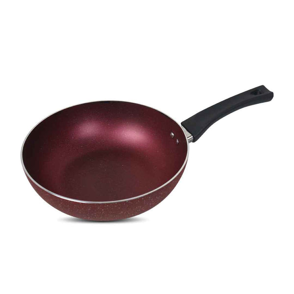 26cm Marble Deep Fry Pan without Lid - Red - Skcookware
