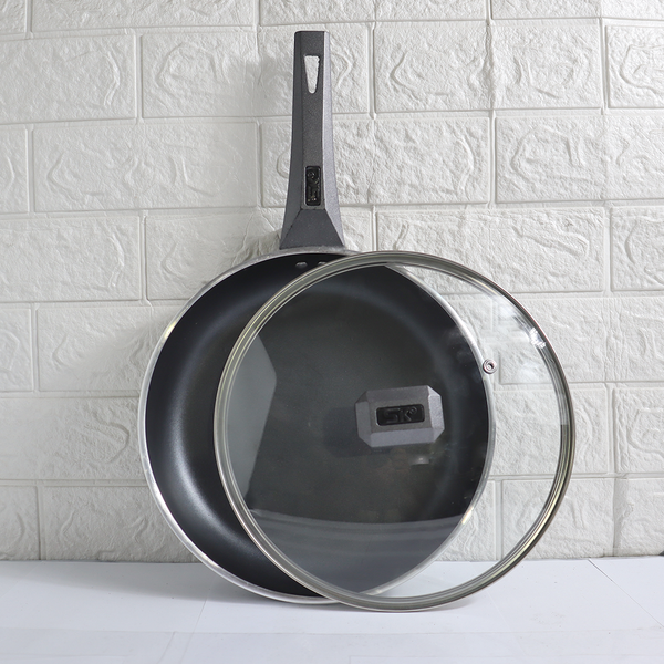 Non Stick Daffodil Frypan with Glass Lid - Gray - Skcookware