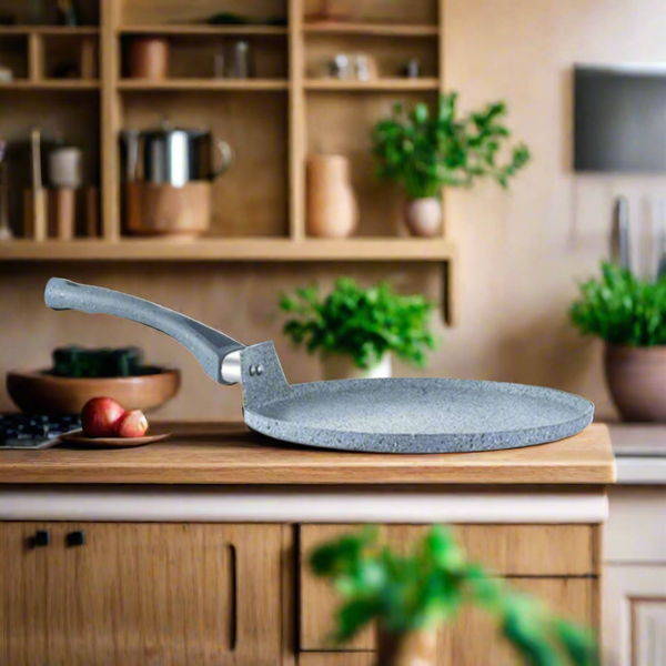26cm Non Stick Marble Coated Signature Chapati Pan - Grey - Skcookware
