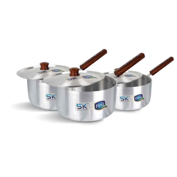 Aluminum Straight Sauce Pan Set with Lids - Skcookware
