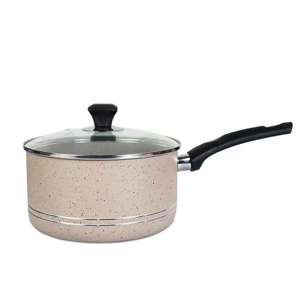 Cream Marble Coated Non Stick Saucepan - Skcookware