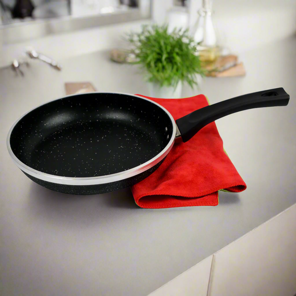 Non Stick Marble Coated Forged Frypan Black - Skcookware