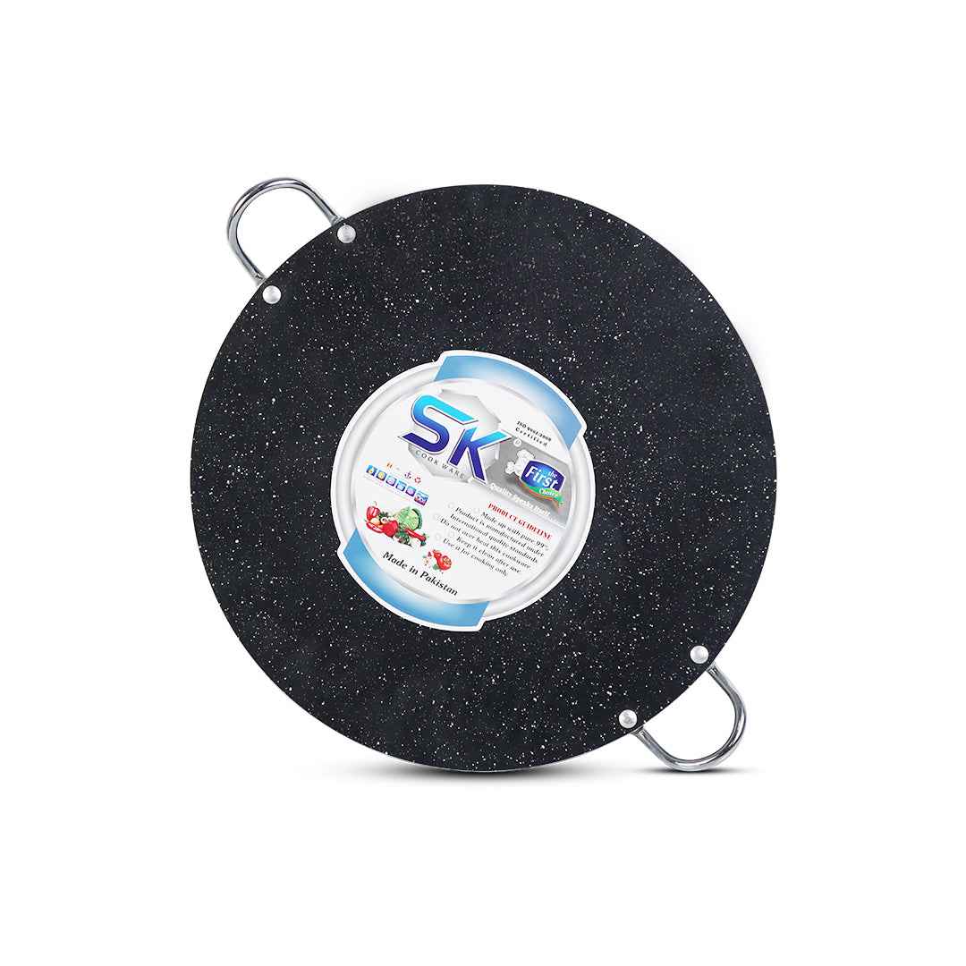 50cm Marble Coated Double Handle Tawa Black - Skcookware