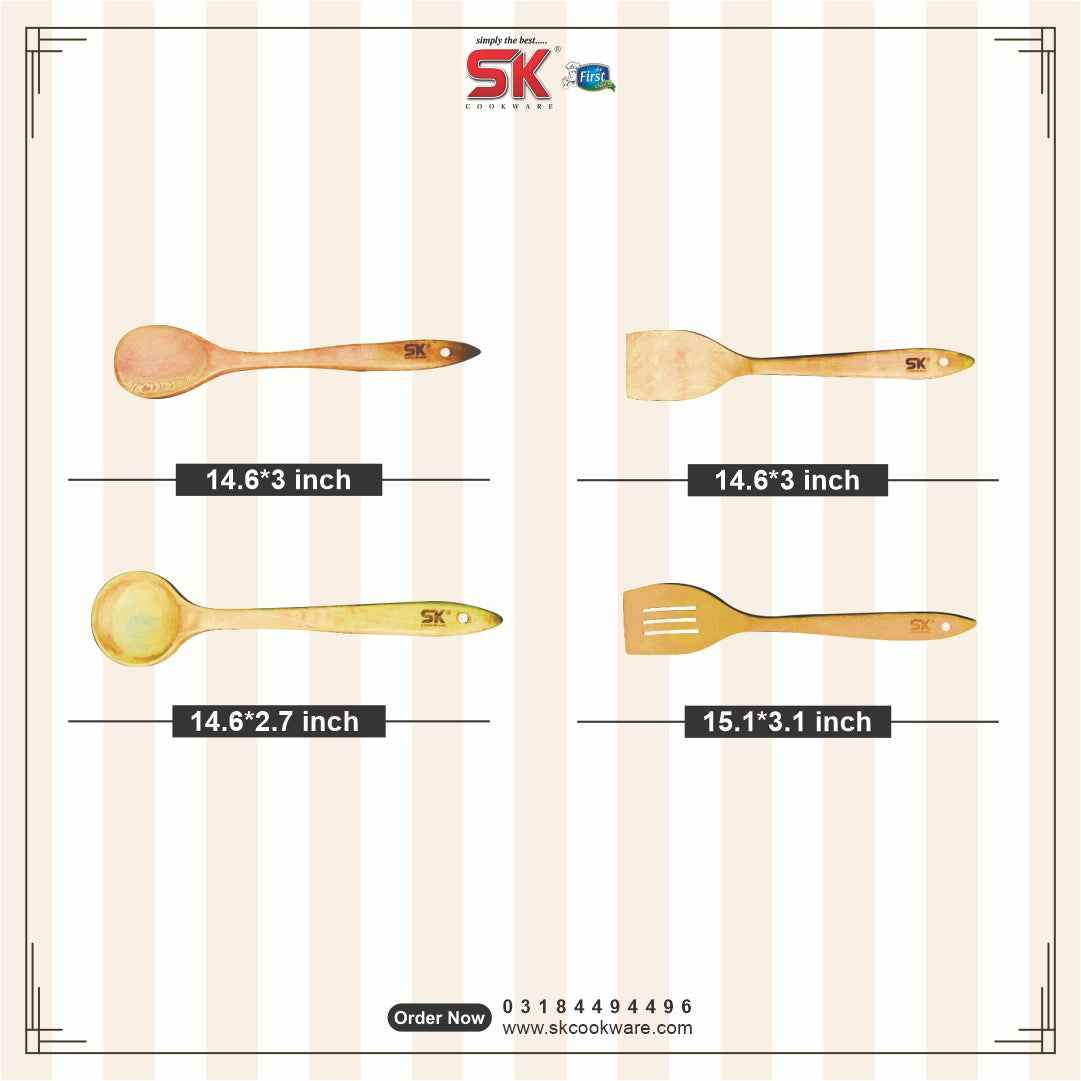 5 Piece Smart Wooden Cooking Utensils Set - Skcookware