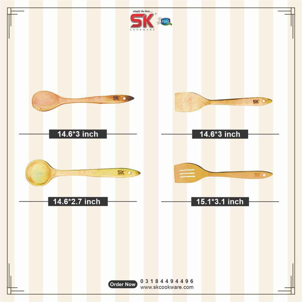 5 Piece Smart Wooden Cooking Utensils Set - Skcookware
