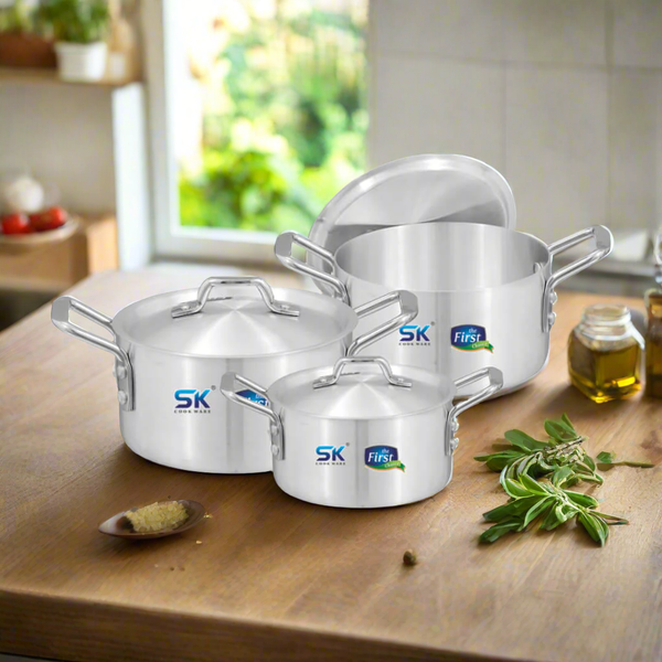 6 Pieces Aluminum Glory Stock Pot Set 8/10 - Skcookware
