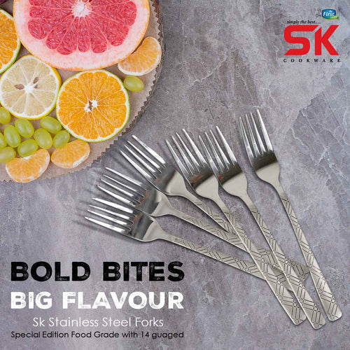 6 Pieces Stainless Steel Forks Set – Designed - Skcookware
