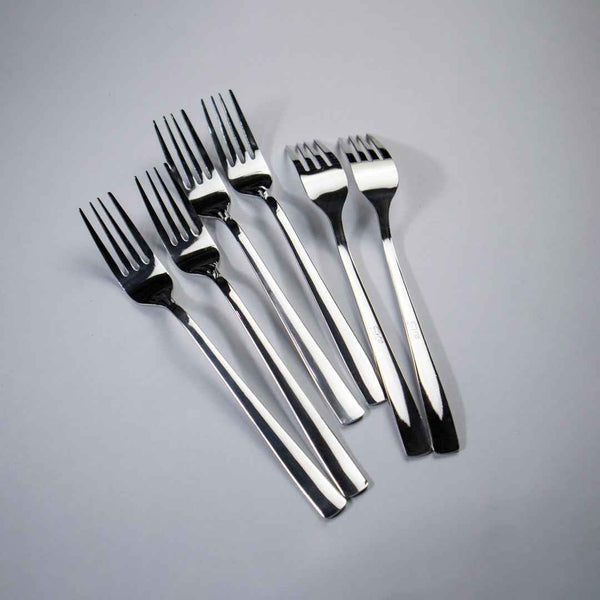 6 Pieces Stainless Steel Table Forks Set - 14 Gauged (Plain) - Skcookware