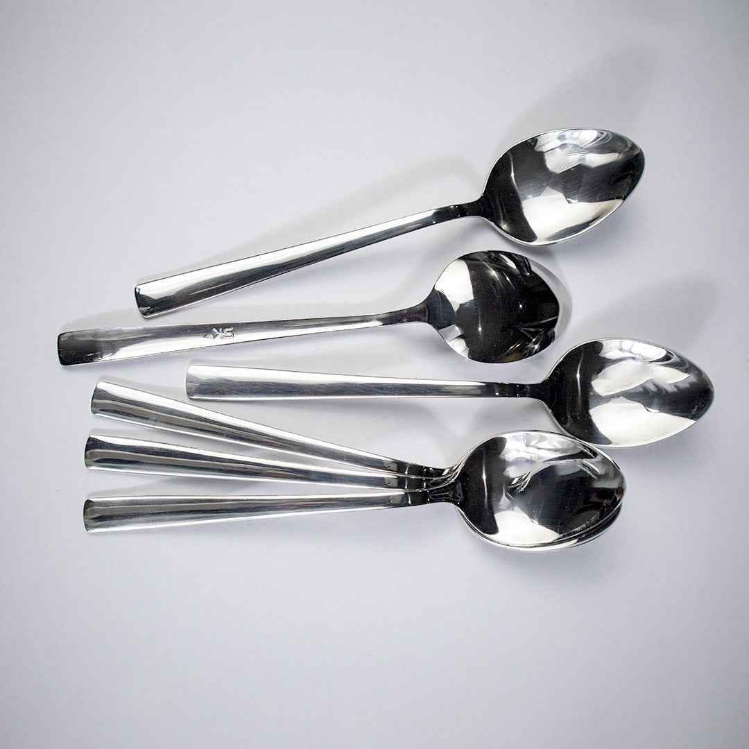 6 Pieces Stainless Steel Baby Spoons Set (Plain)