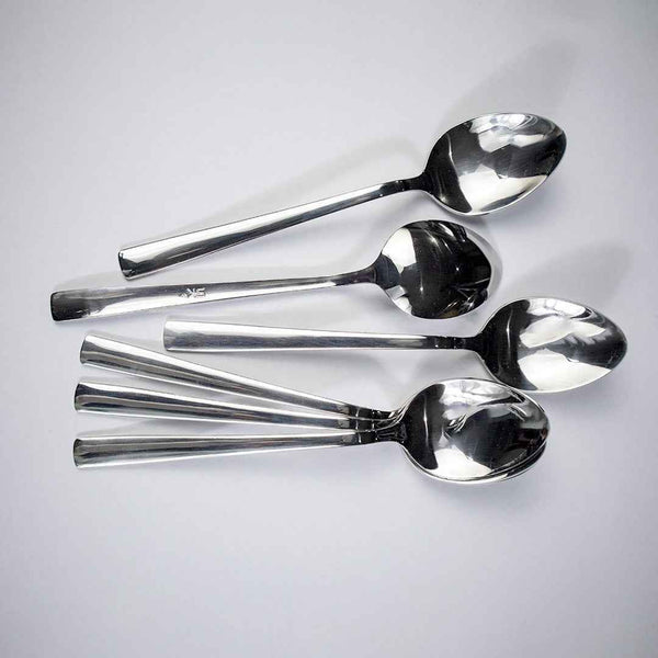 6 Pieces Stainless Steel Baby Spoons Set (Plain)