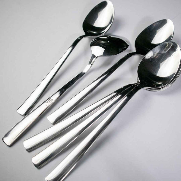6 Pieces Stainless Steel Baby Spoons Set (Plain)