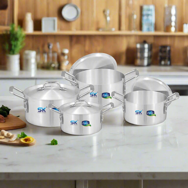 8 Pieces Aluminum Glory Stock Pot Set 1/4 - Skcookware