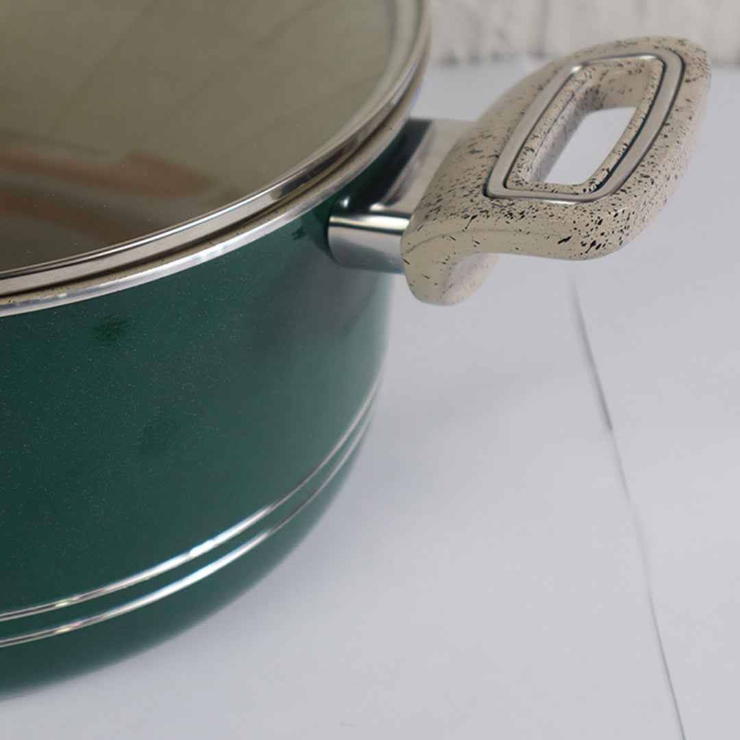 8 Pieces Victoria Non Stick Marble Coated Gift Set - Green - Skcookware