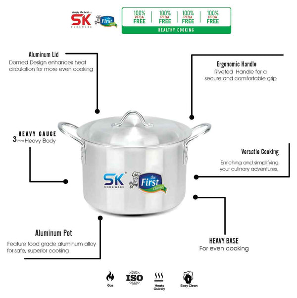 08 Pieces Aluminum King Casserole Set - 33 to 40 cm - Skcookware