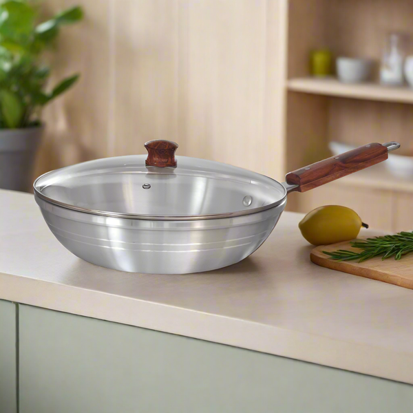 Aluminum Forged Deep Frying Pan with Glass Lid - Skcookware