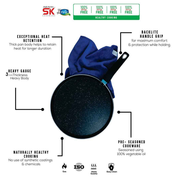 Black Marble Coated Non Stick Hot Plate - Skcookware