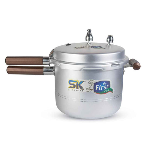 Cool Aswad Pressure Cooker with Brown Easy Grip Handles - Skcookware