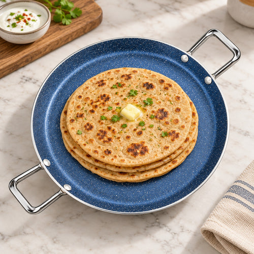 Double Handle Black Non Stick Marble/Granite Coated Hot Plate