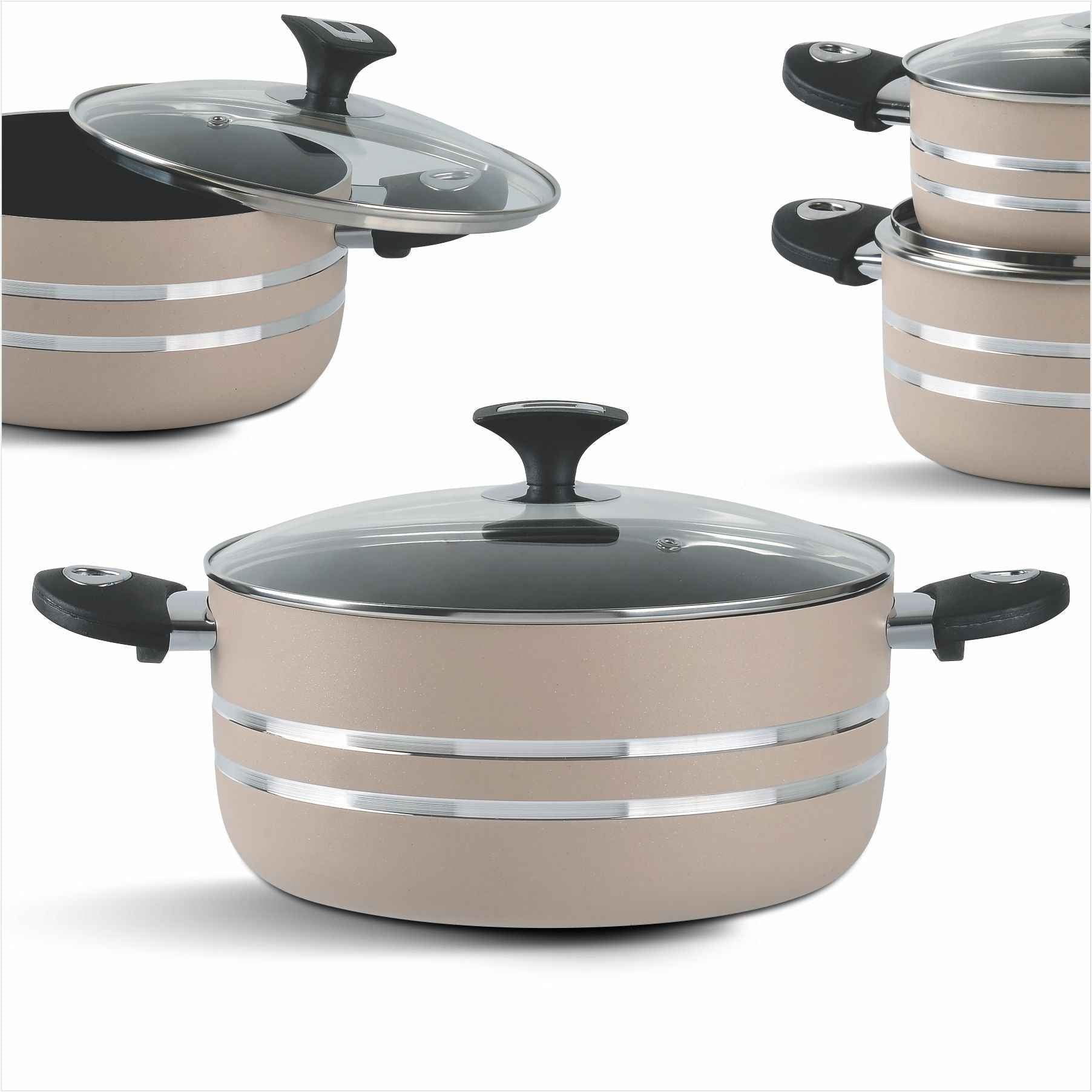 17 Pieces Non-Stick Fabulous Gift Pack Set - Cream - Skcookware