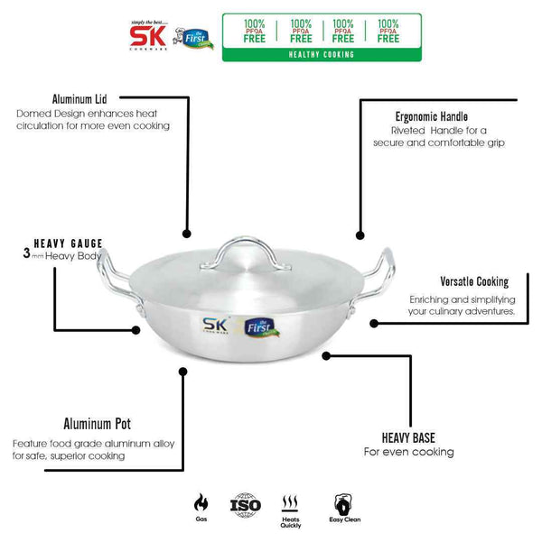 Heavy Guage Aluminum Metal Finish Wok - Skcookware