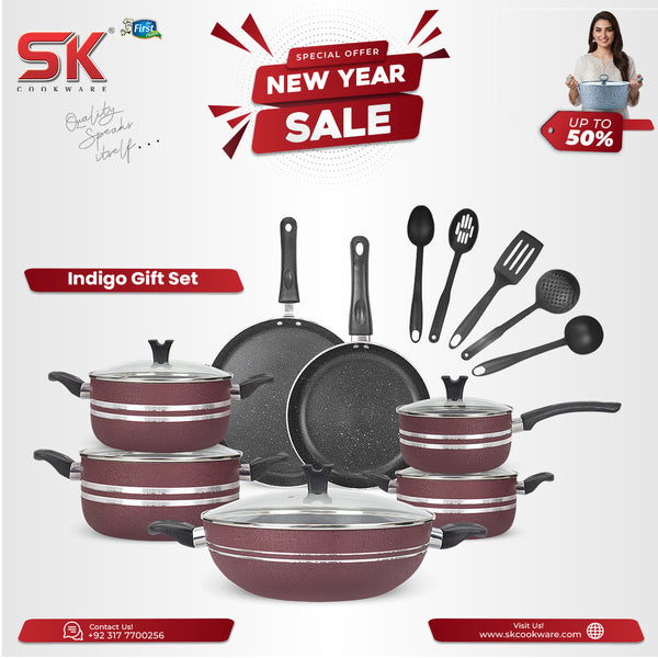 18 Pieces Non-Stick Indigo Gift Pack Set