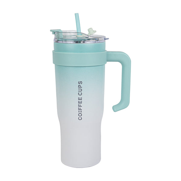 Insulated Stainless Steel Tumbler with Handle & Straw B17 Sk Cookware