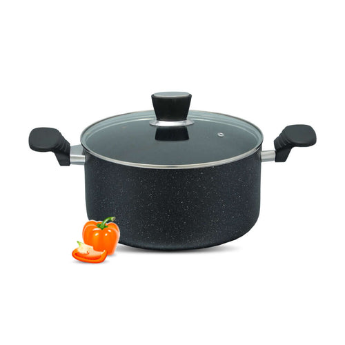Non Stick Marble Coated Casserole - Black - Skcookware