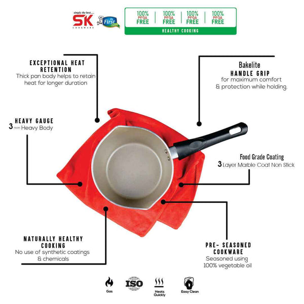 Marble Coated Milk Pan - Cream - Skcookware