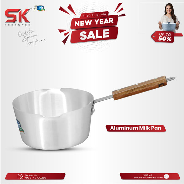 Metal Finish Double Spout Aluminum Milk Pan