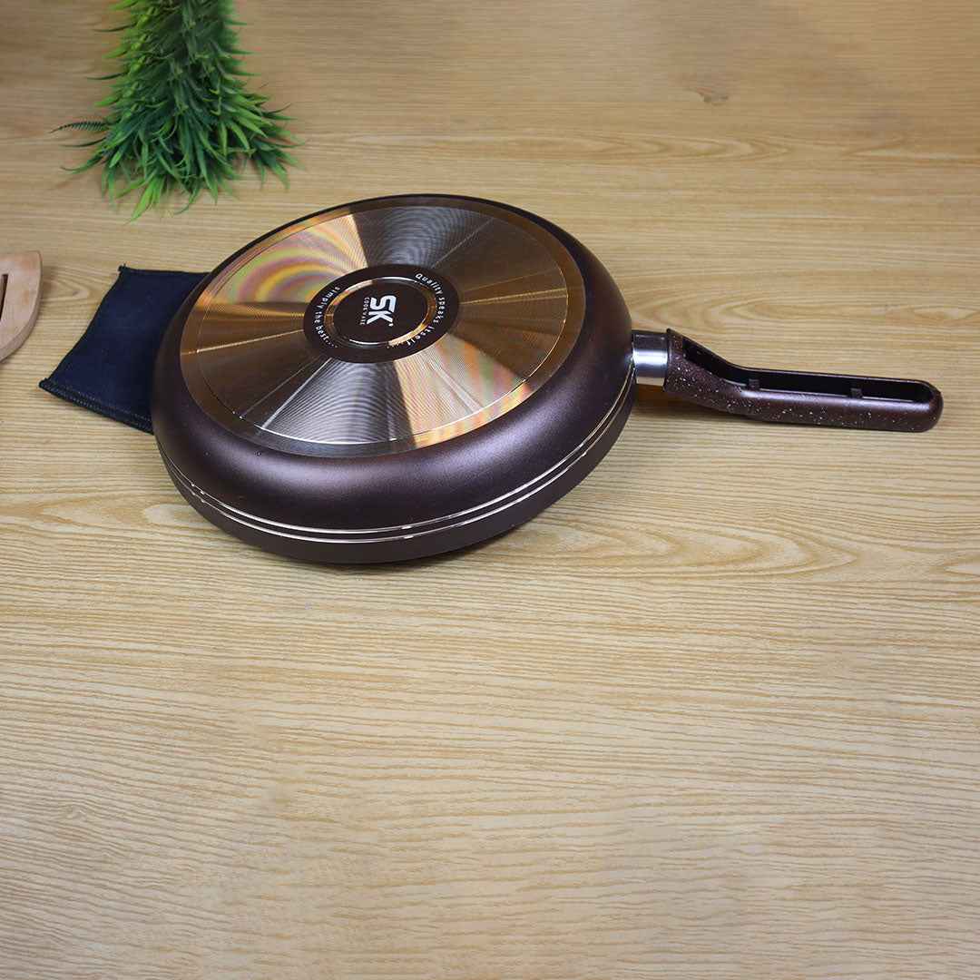 Non Stick Marble Coated Royal Frying Pan - Chocolate - Skcookware