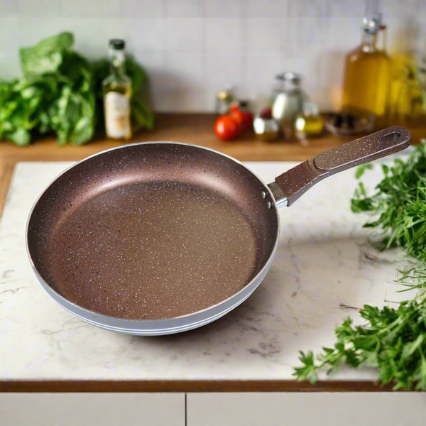 Non Stick Marble Coated Royal Frying Pan - Chocolate - Skcookware