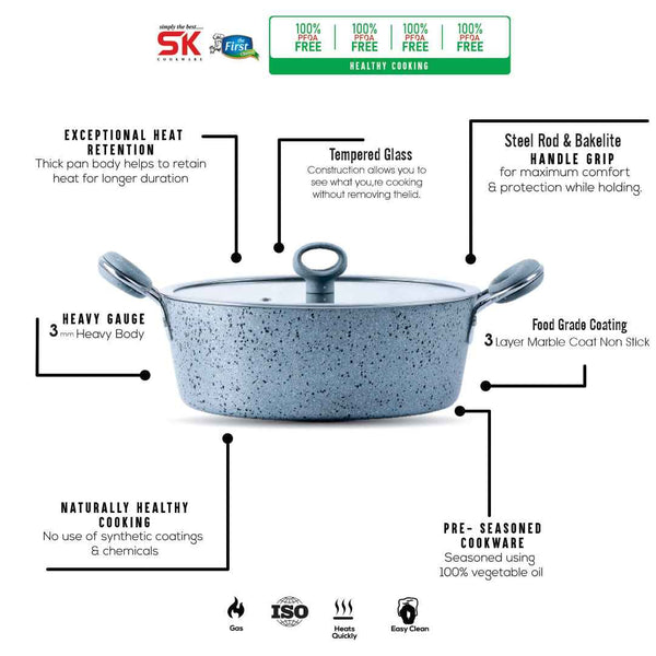 Non Stick Marble Coated Signature Wok - Skcookware