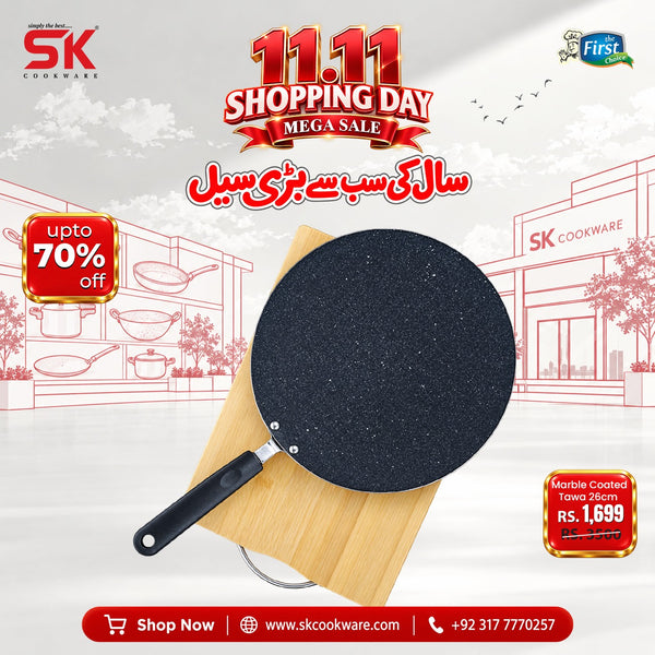 Non Stick Marble Coated Tawa Griddle