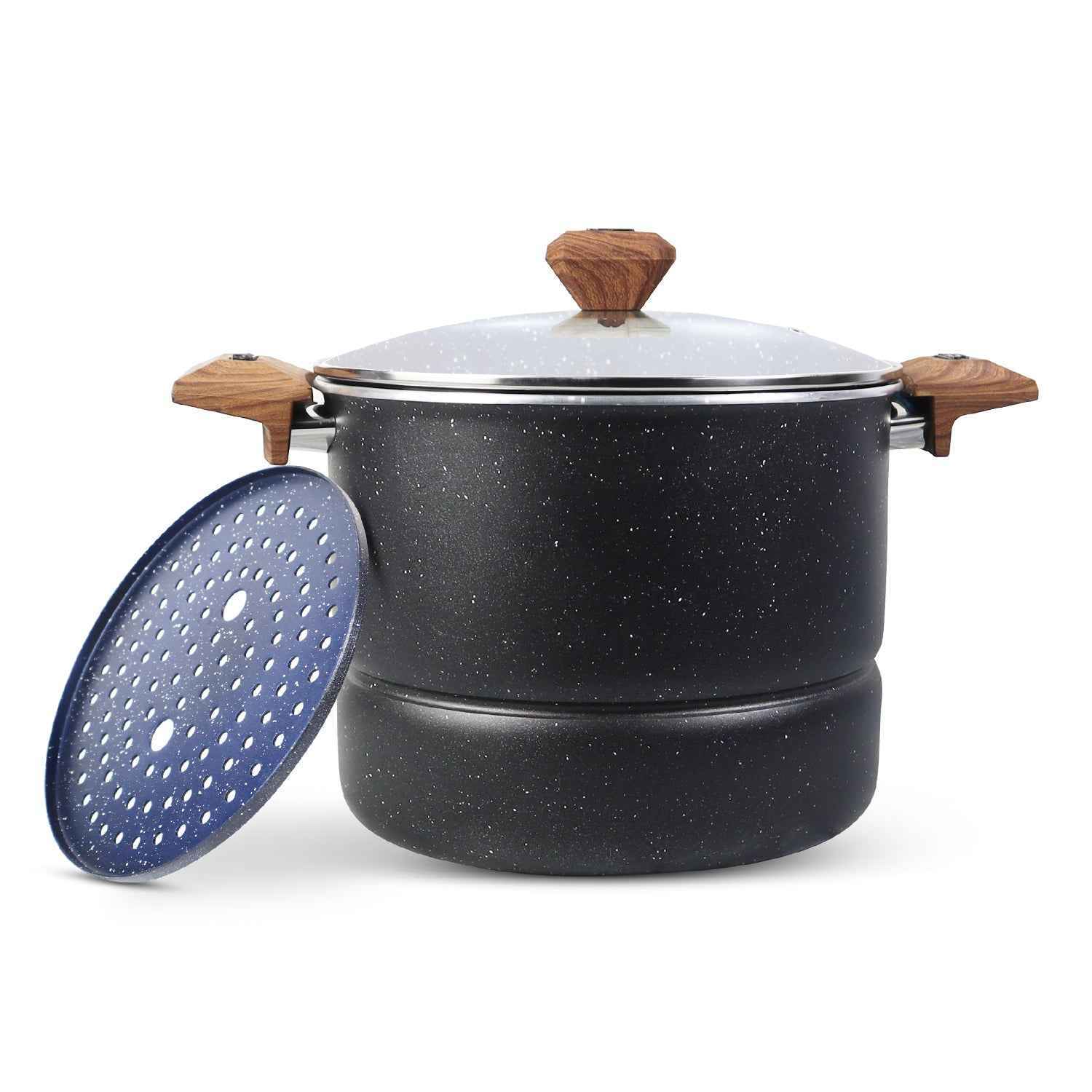 Heavy Gauged Nonstick Steamer - Black - Skcookware