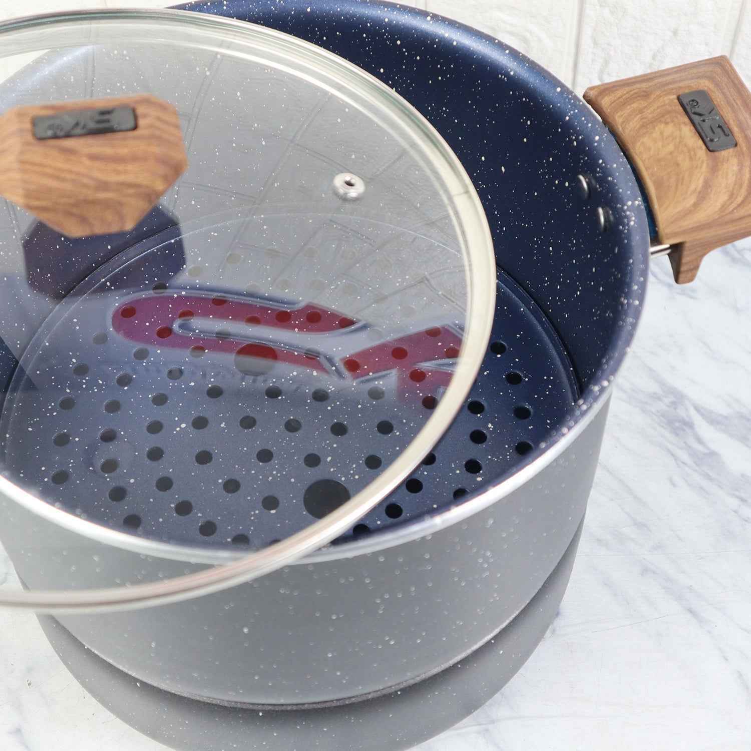 Heavy Gauged Nonstick Steamer - Black - Skcookware